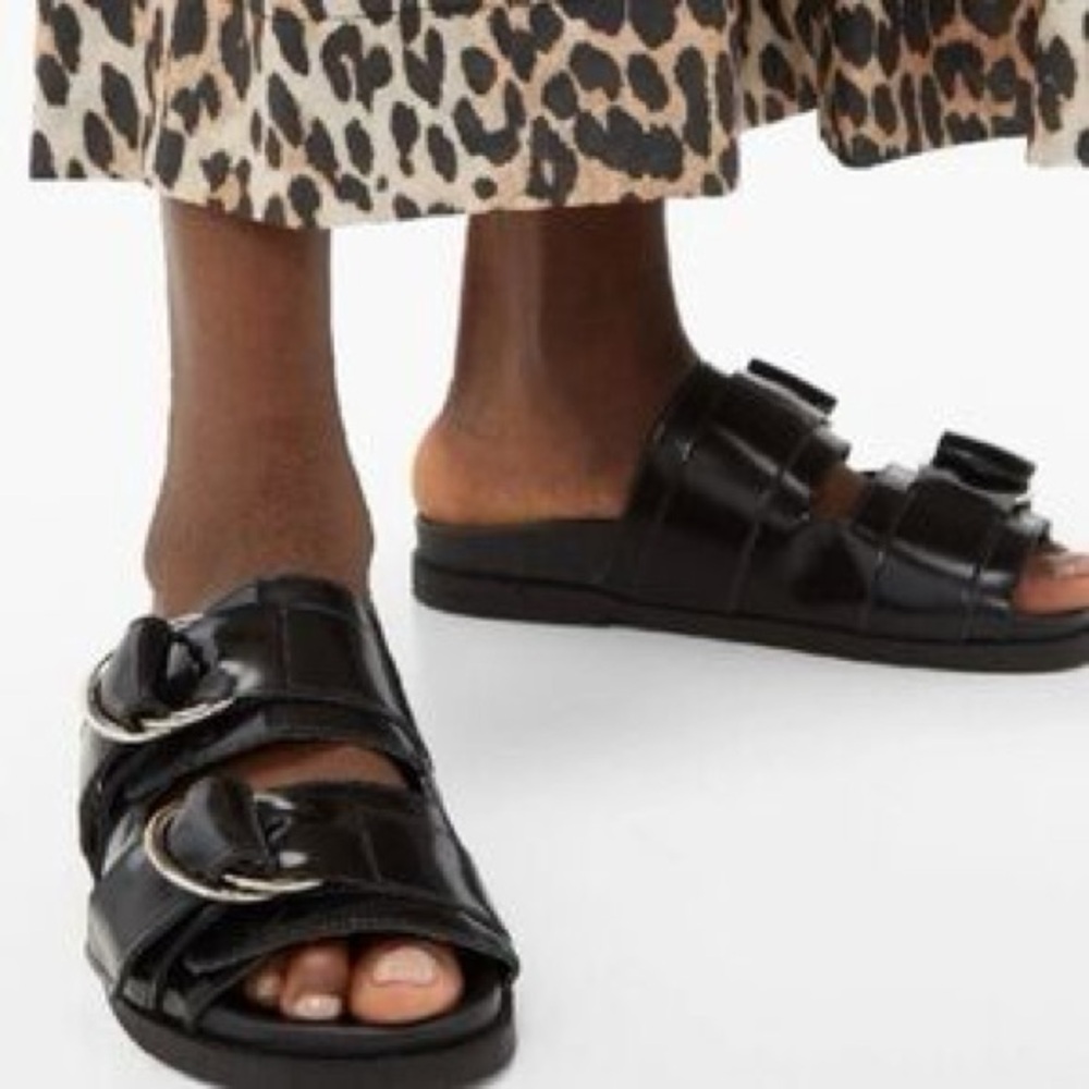 Women's Ganni Black Slide Sandals